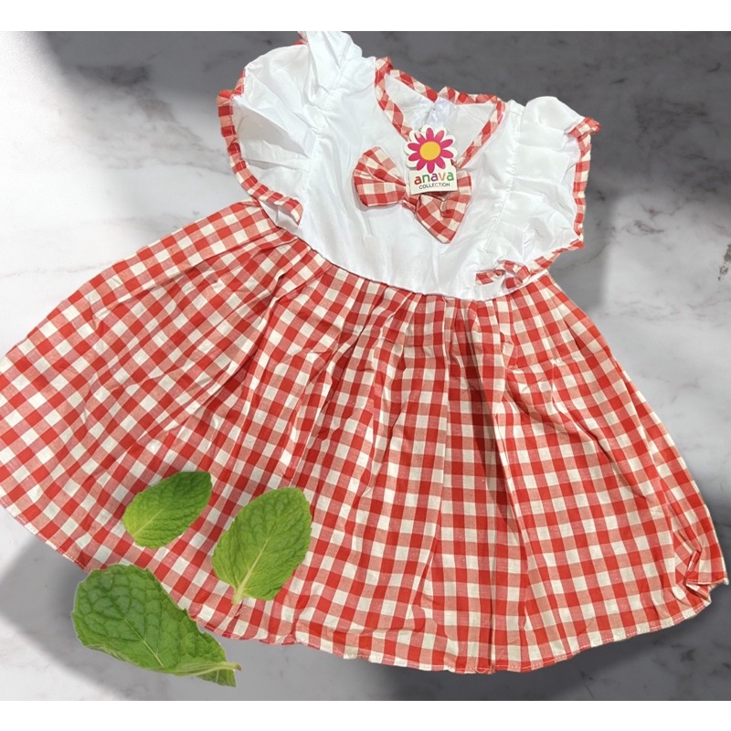 dres anak kotak2 cantik