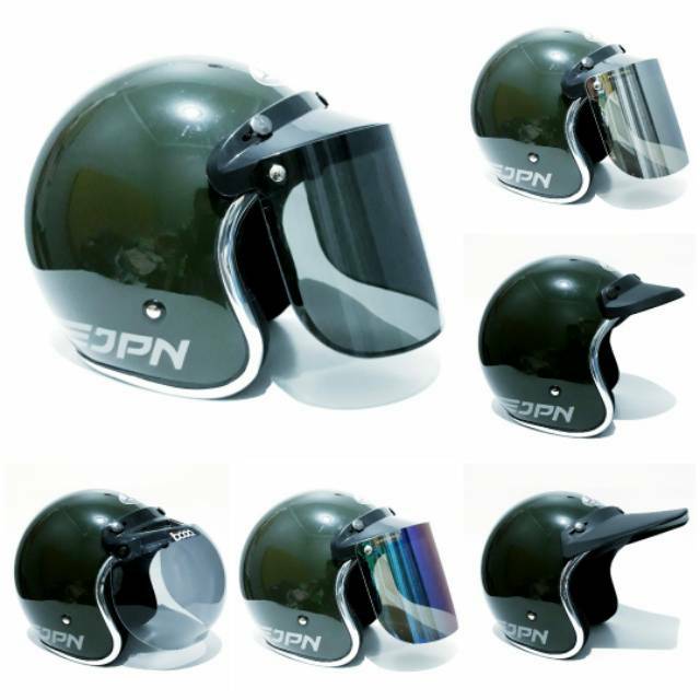 Helm retro jpn Army Gloss List Crome