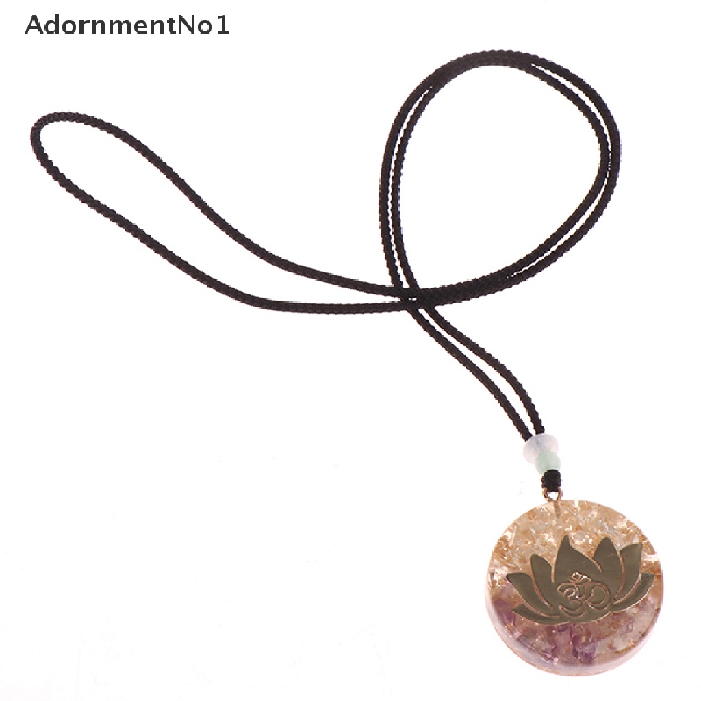 (AdornmentNo1) Orgonite Amethyst Liontin Lotus Orgonit Untuk Kalung / Yoga