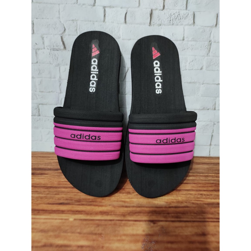 Sandal Flat Kokop Spon Garis Wanita