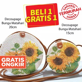 Jual Beli 1 Gratis 1 - Tas Rotan Deco Motif - Polos 20Cm-Tas Rotan