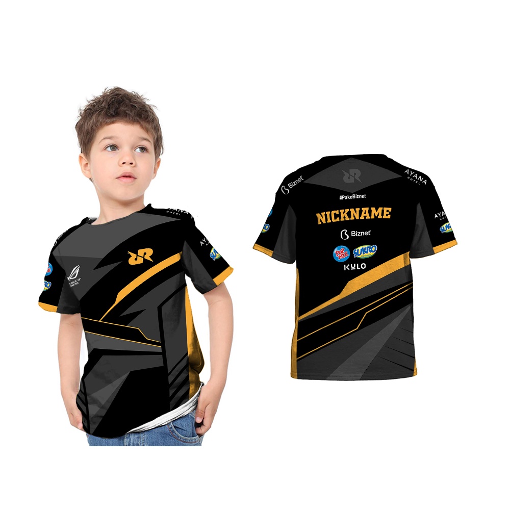 JERSEY ESPORT RRQ 2021 - Baju Kaos T-shirt Anak Jersey Esport RRQ 2021 Full Print