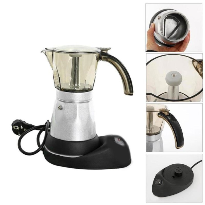 Espresso Coffee Maker Moka Pot Teko Stovetop Filter 480W 150ml