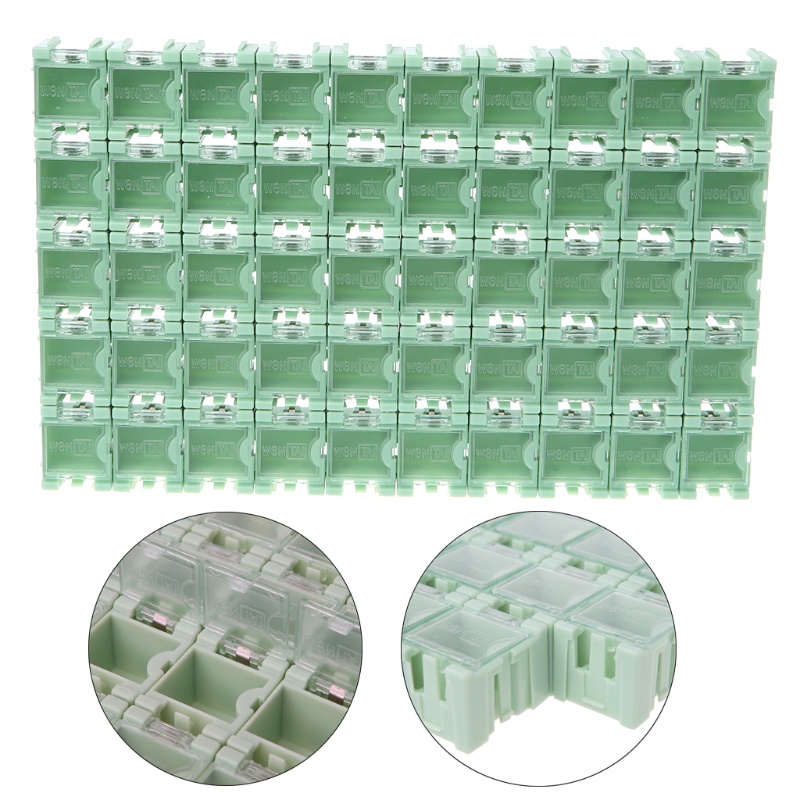Gro 50 Pcs / Set SMD SMT Electronic Component Container Mini Storage Boxes kit
