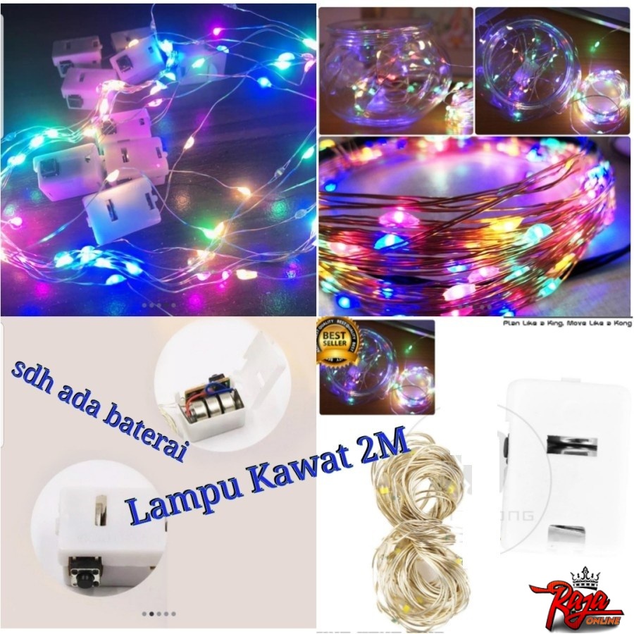 LN44 - Lampu String LED 2 Meter Kawat Tembaga Dekorasi Natal