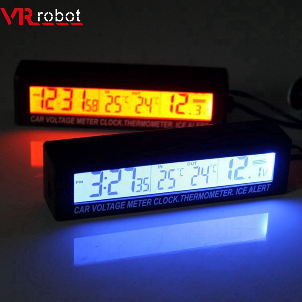 Car Auto Dashboard Digital LED Display Thermometer Voltage Meter Monitor Clock