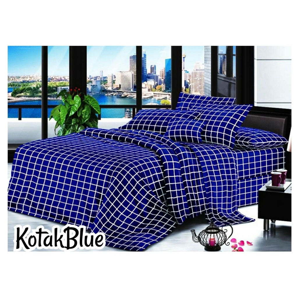 Sprei Homemade motif kotak hitam 120 160 180 Sprei Karakter Sprei Motif aesthetic Berkualitas