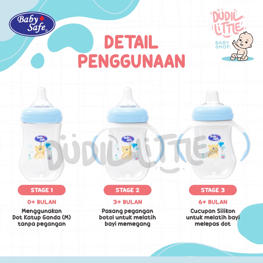 BABY SAFE 3 STAGE FEEDING SYSTEM BOTTLE 250 ML WN30