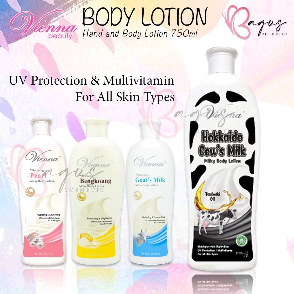 ⭐ BAGUS ⭐ VIENNA BODY LOTION 750ml | Hand &amp; Body Lotion Pearl / Bengkoang