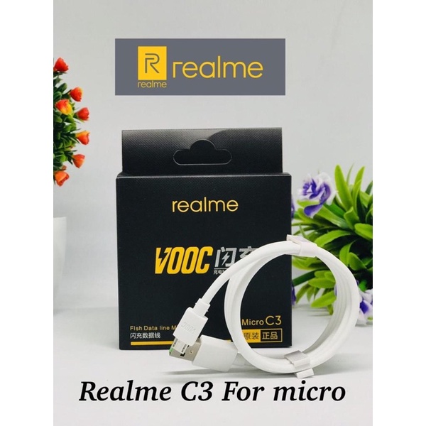 KABEL DATA REALME C3 FOR MICRO VOOC X2PRO FOR TYPE C COLOUR WHITR HIGH QUALITY