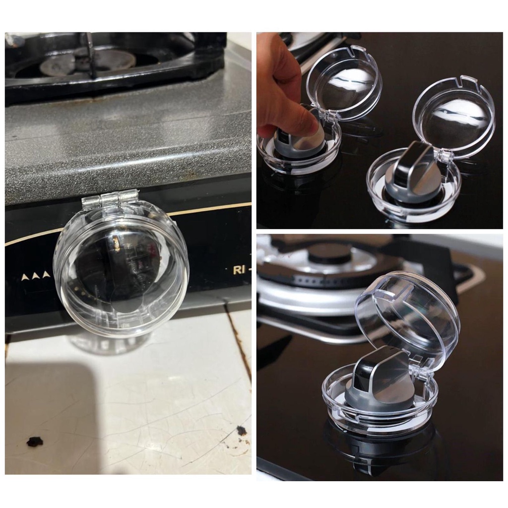 Knop Kompor gas transparan Alat Penutup tombol putaran kompor Knob stove guard Pelindung pengaman kompor dari anak minyak aman bersih cover knob