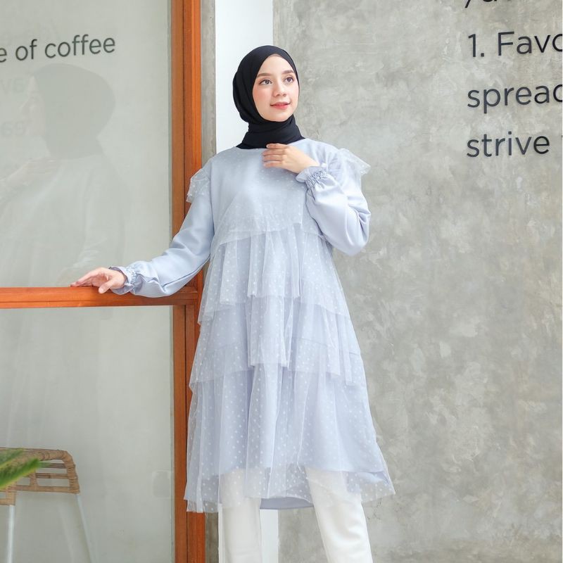 tunik tulle dot / tille dot Tunik / ananta long tunik / virla tunik