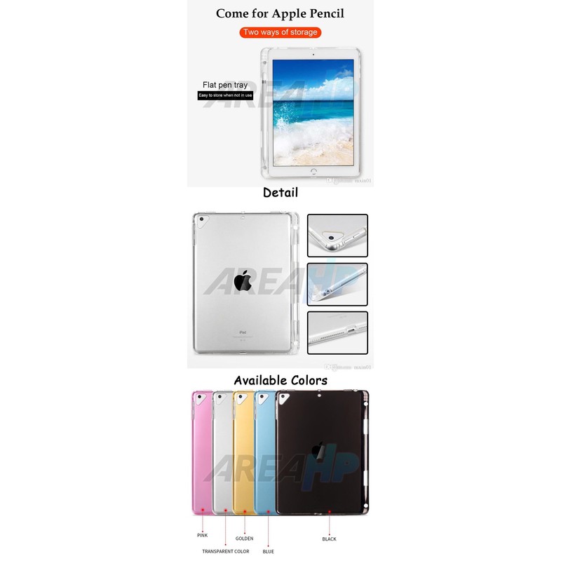 Jelly Soft TPU Ultrathin Clear Case Casing Cover with Apple Pencil SLot iPad Air 10.9 4th Gen 2020