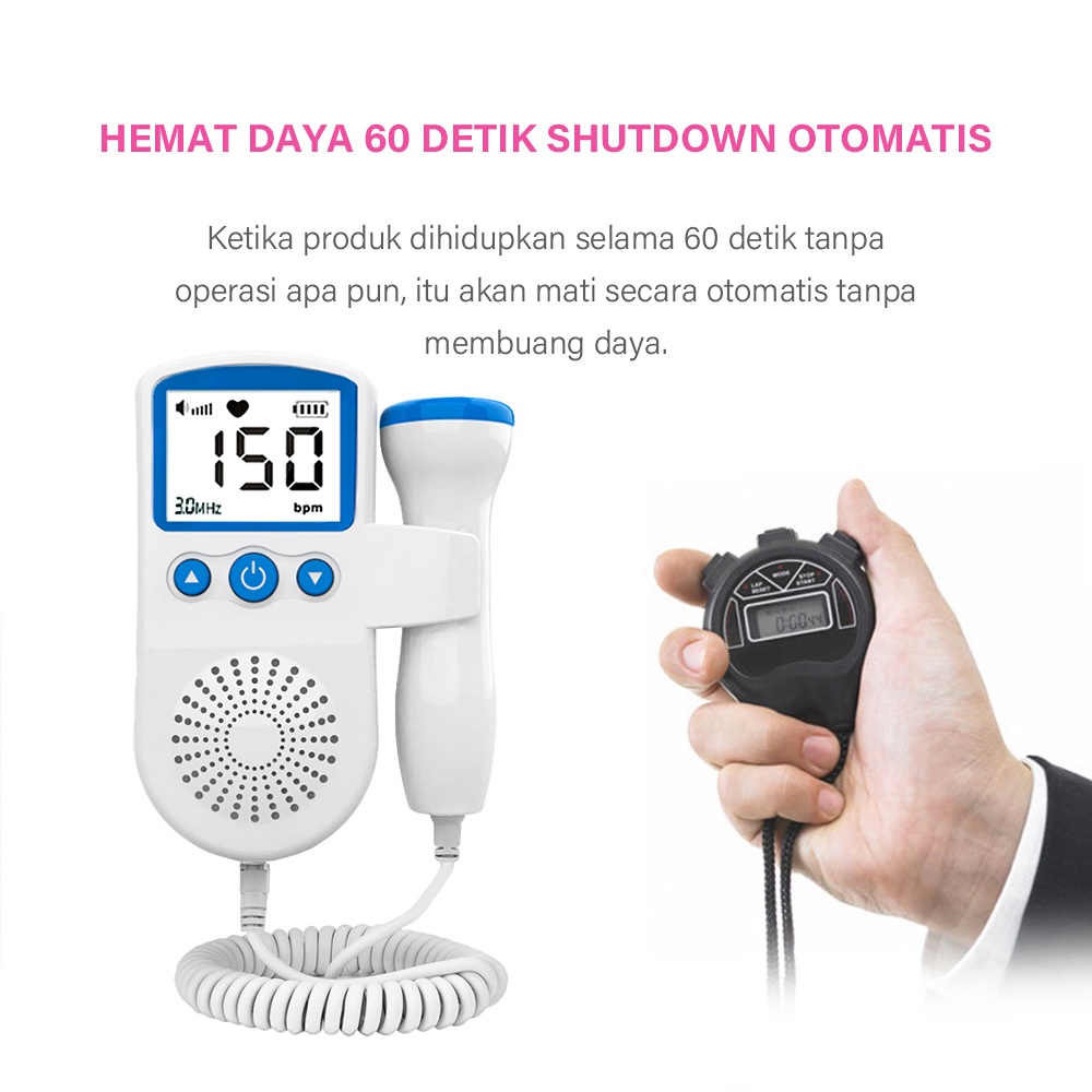 COCO Doppler Fetal Alat deteksi datak janin dopler portabel Heart Monitor Alat Pendeteksi Denyut Jantung Janin