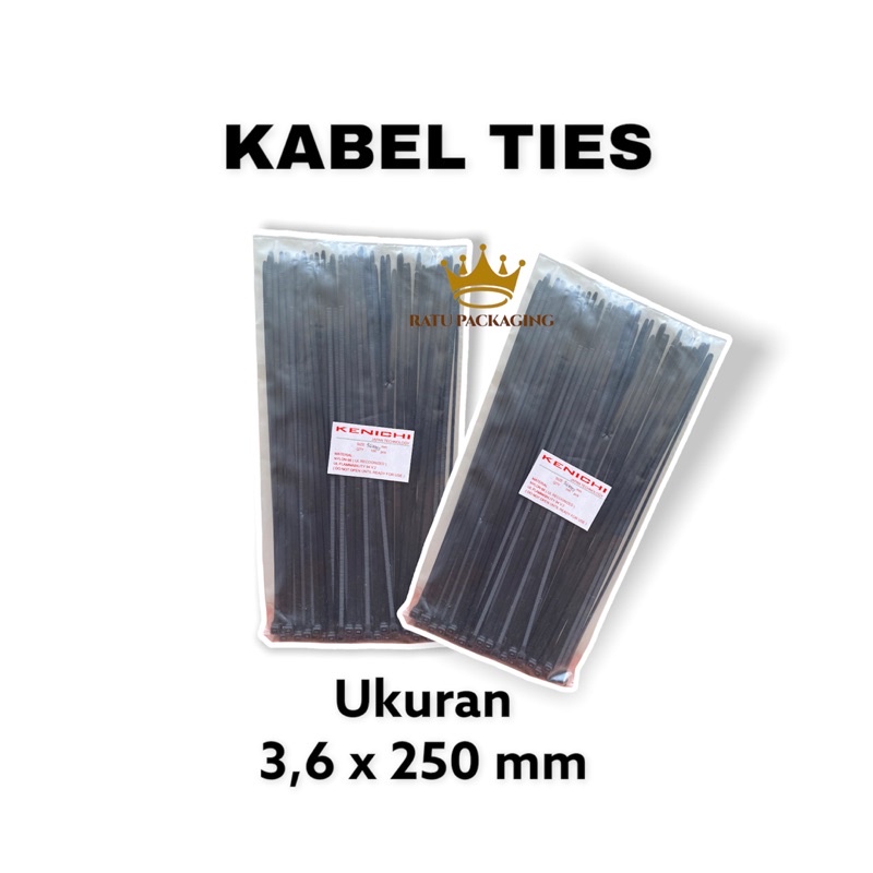 

RATU | Kabel Ties / Tali Ties 25cm , 3.6MM x 250MM Warna Hitam dan Putih