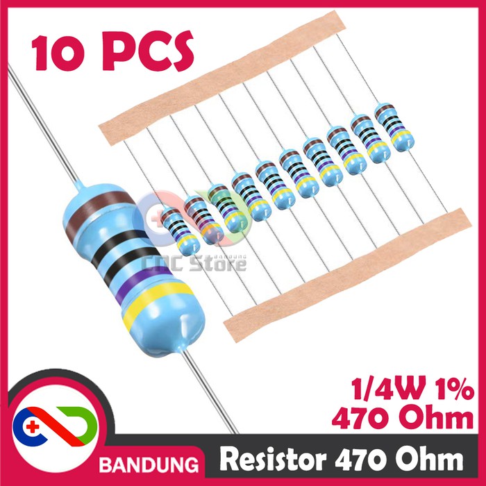 10X RESISTOR 470 OHM 1/4W 1% METAL FILM