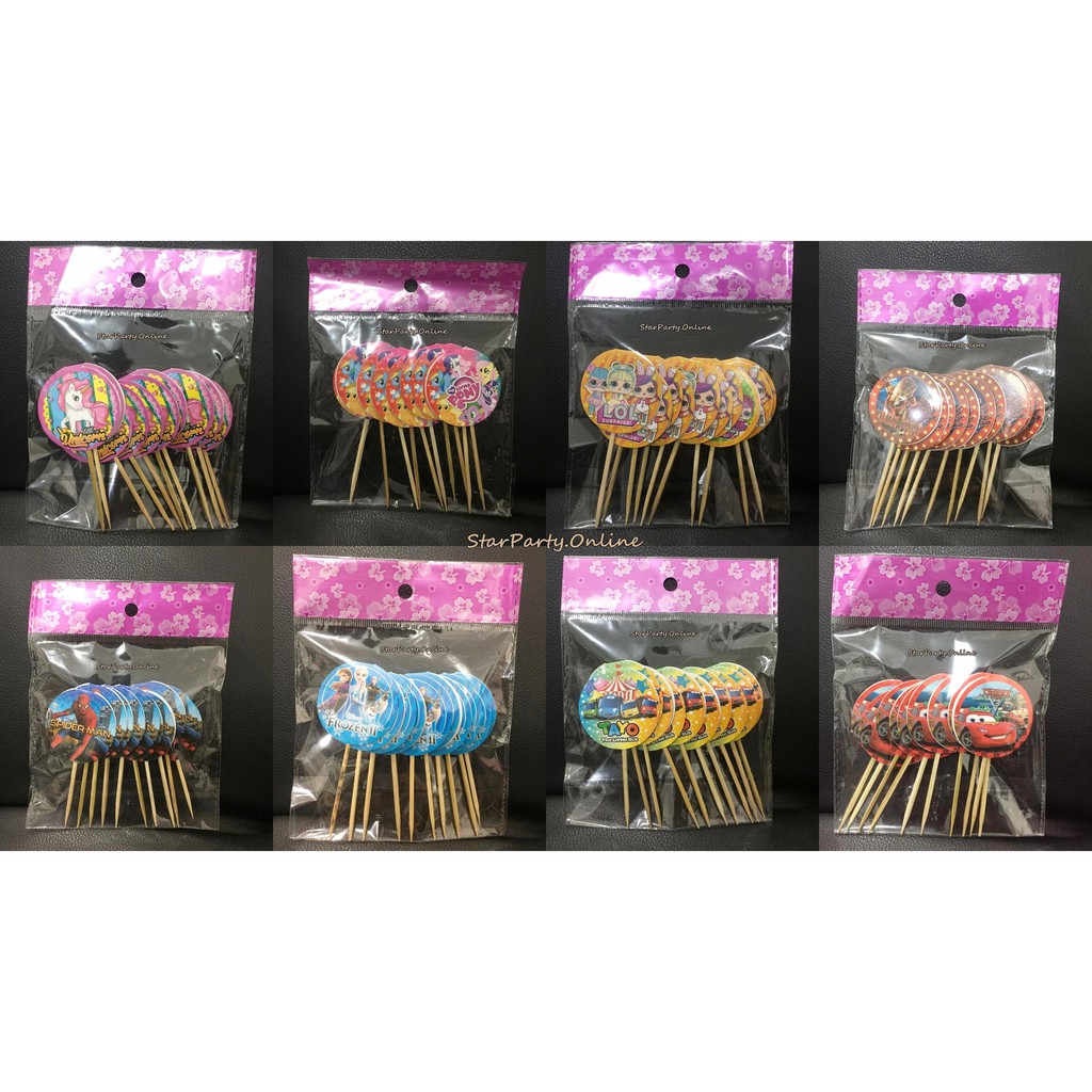 Topper Kue Kertas Karakter Per 10pcs /Cake Topper /Topper Kue Karakter