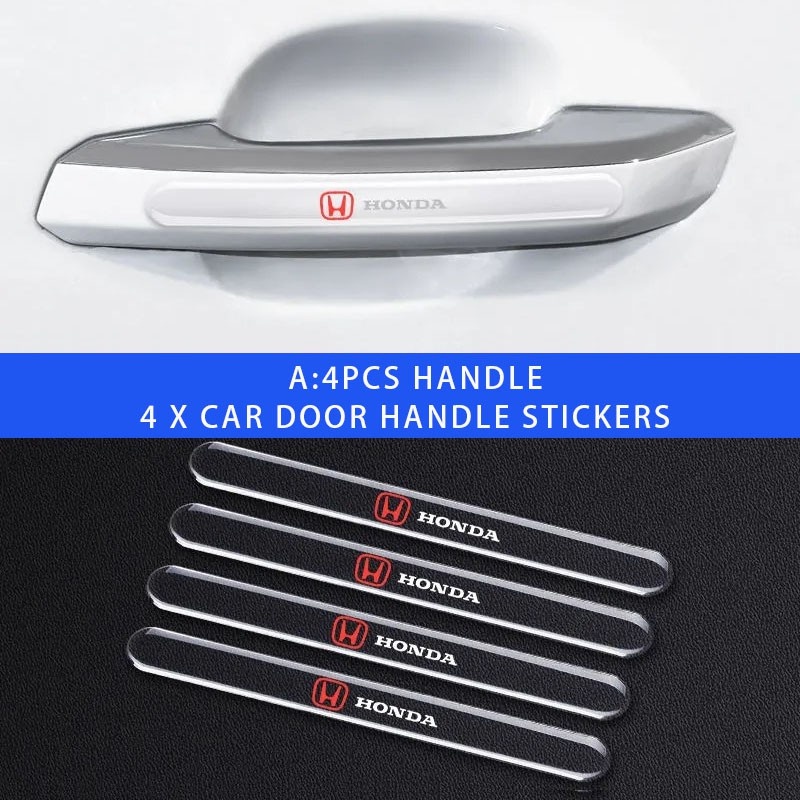 4 / 8pcs Stiker Pelindung Handle Pintu Mobil Honda Accord CRV HRV Civic BRV