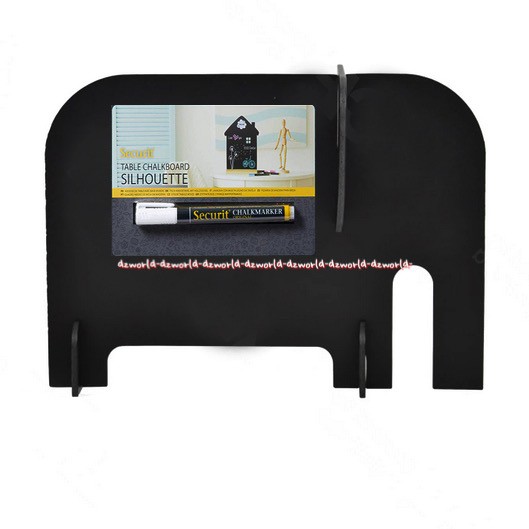 Securit Table Chalkboard Silhouette Elephant Papan Tulis Hitam Model Gajah