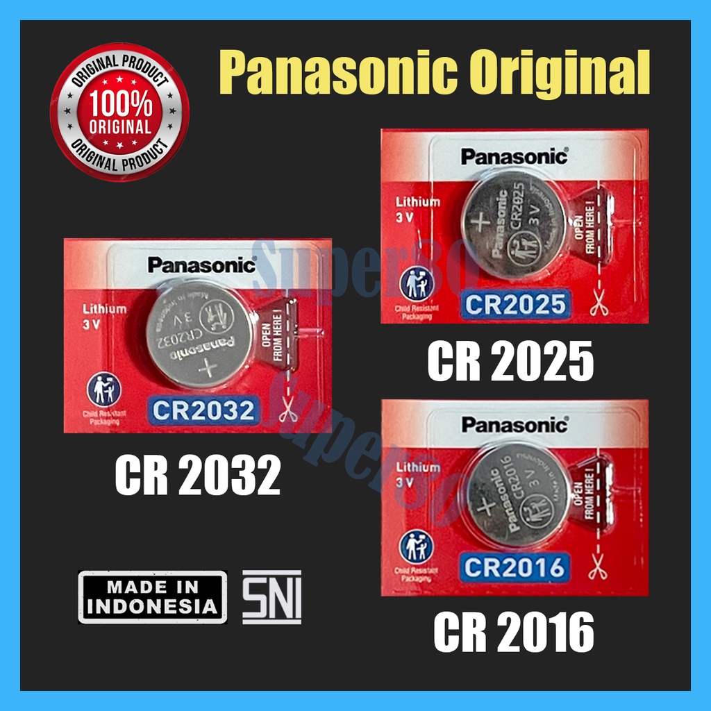 Panasonic Ori CR 2032 / 2025 / 2016 Baterai Original Batre Batrei Battery CMOS CR2032 CR2025 CR2016