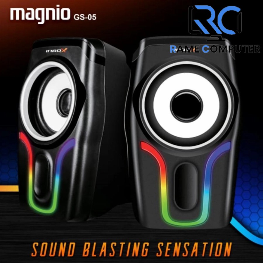 Speaker PC USB INBOX GS-05 MAGNIO GS05 SUPER BASS Gaming Speaker RGB