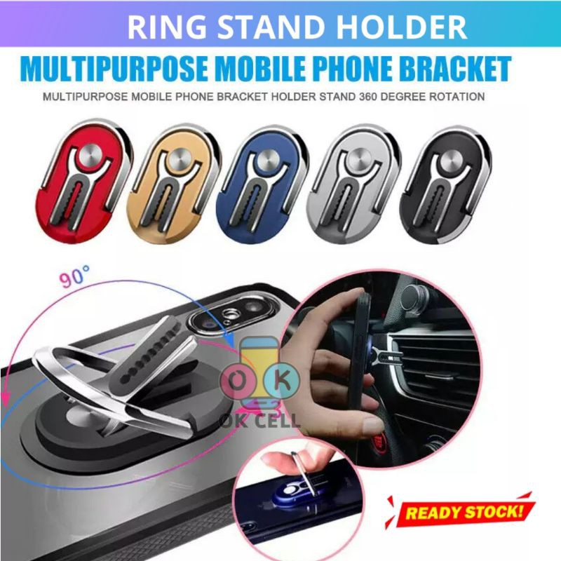 Ring Stand Holder Hp Car Bracket Iring Holder Phone Mobil Multi Fungi  Original