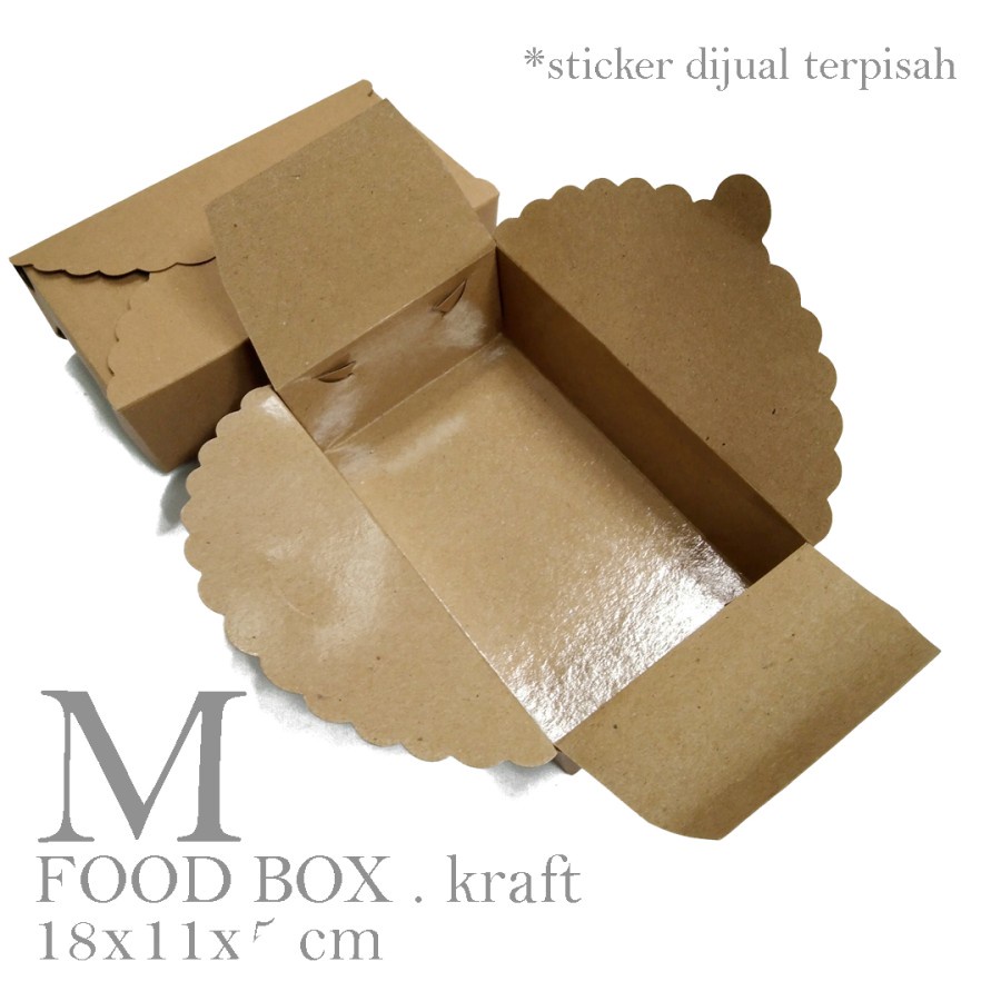 

[HARGA 10PCS] FOOD BOX KAIT MEDIUM / FOOD BOX + LAMINATED 18x10.5x5 cm / rice box
