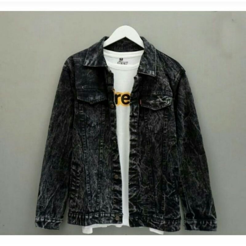 JAKET JEANS DENIM PRIA / JAKET SANDWASH