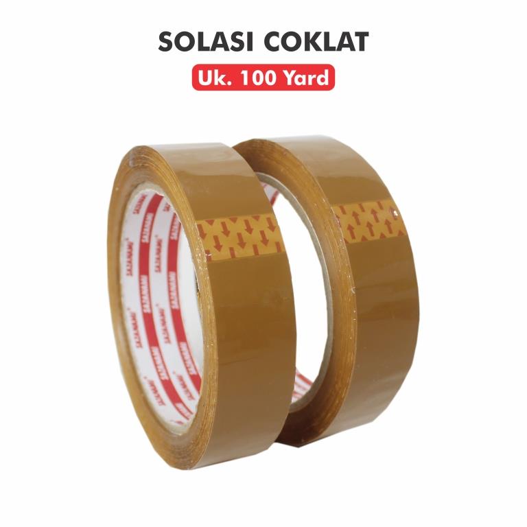 

Solasi Lakban Packing Coklat Ukuran 24 mm Serbaguna Dan Merekat Kuat