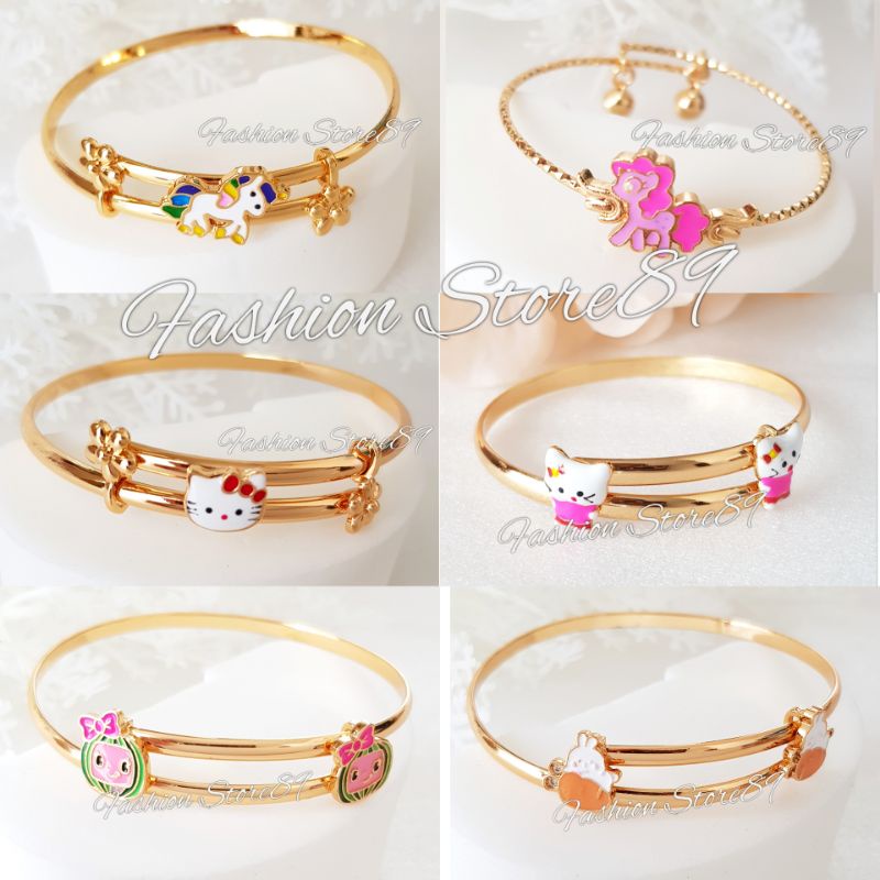 Gelang Bangle Anak Bestseller All Varian Impor perhiasan lapis emas 18K free size