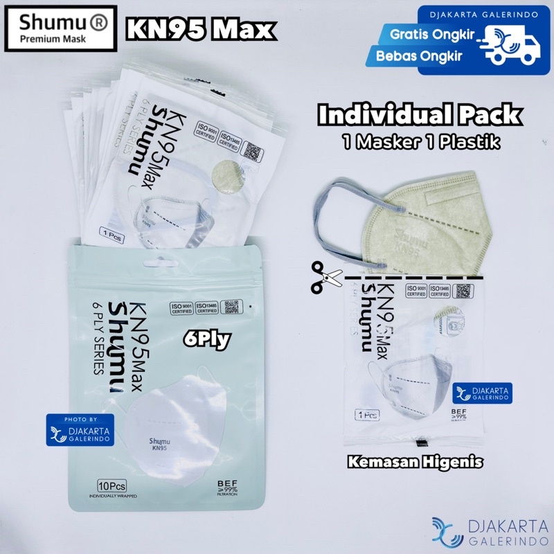 Masker SHUMU KN95 MAX 6Ply Individual Pack isi 10Pcs