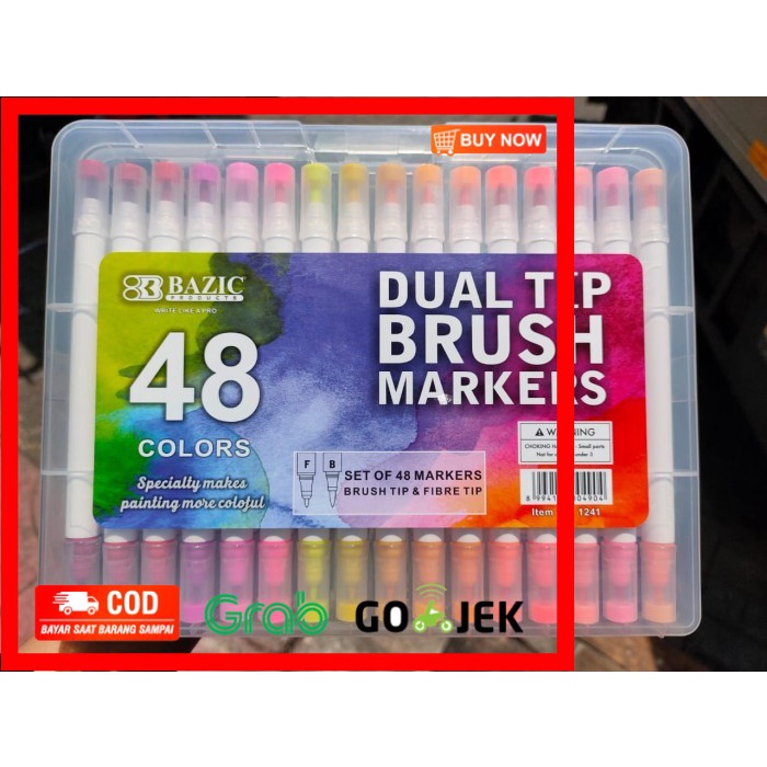 

(BISA COD) brush pen bazic 48 warna setara clp 40 joyko( bahkan lebih solid bahan