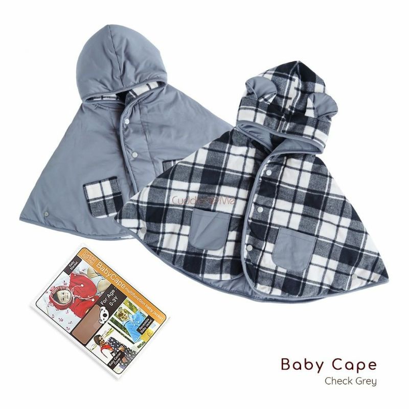 Jaket Anak CuddleMe BabyCape | Mantel Bayi Balita Cuddle Me Baby Cape | Grosir Cuddle Me BabyCape-Check Grey