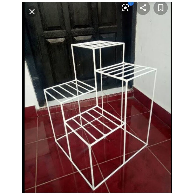 Rak bunga besi minimalis / Kotak.