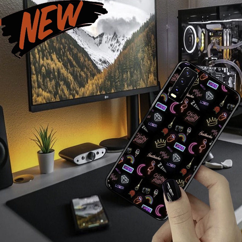 VAION MARKET  VIVO Y20/Y20S VIVO Y12/Y15/Y17- ASTETICK(VM -21)   - Hardcase 2D - Silikon Hp - Case H