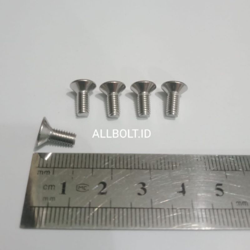 Baut JF stainless baut 7/4mm x 10mm (5biji)
