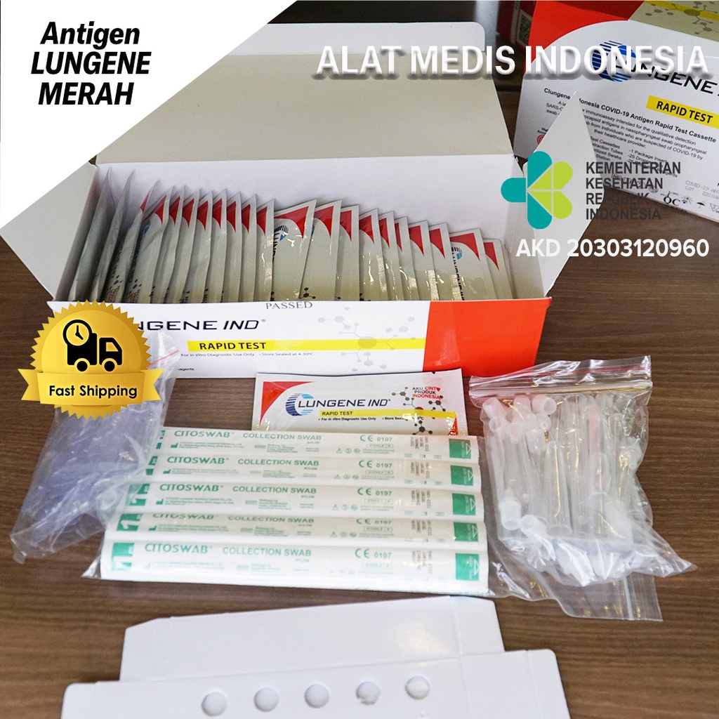 ANTIGEN LUNGENE BIRU MERAH 100% ORIGINAL/EXP 2023/ ALAT TEST ANTIGEN/ PER PCS/ ORIGINAL MERAH PUTIH/