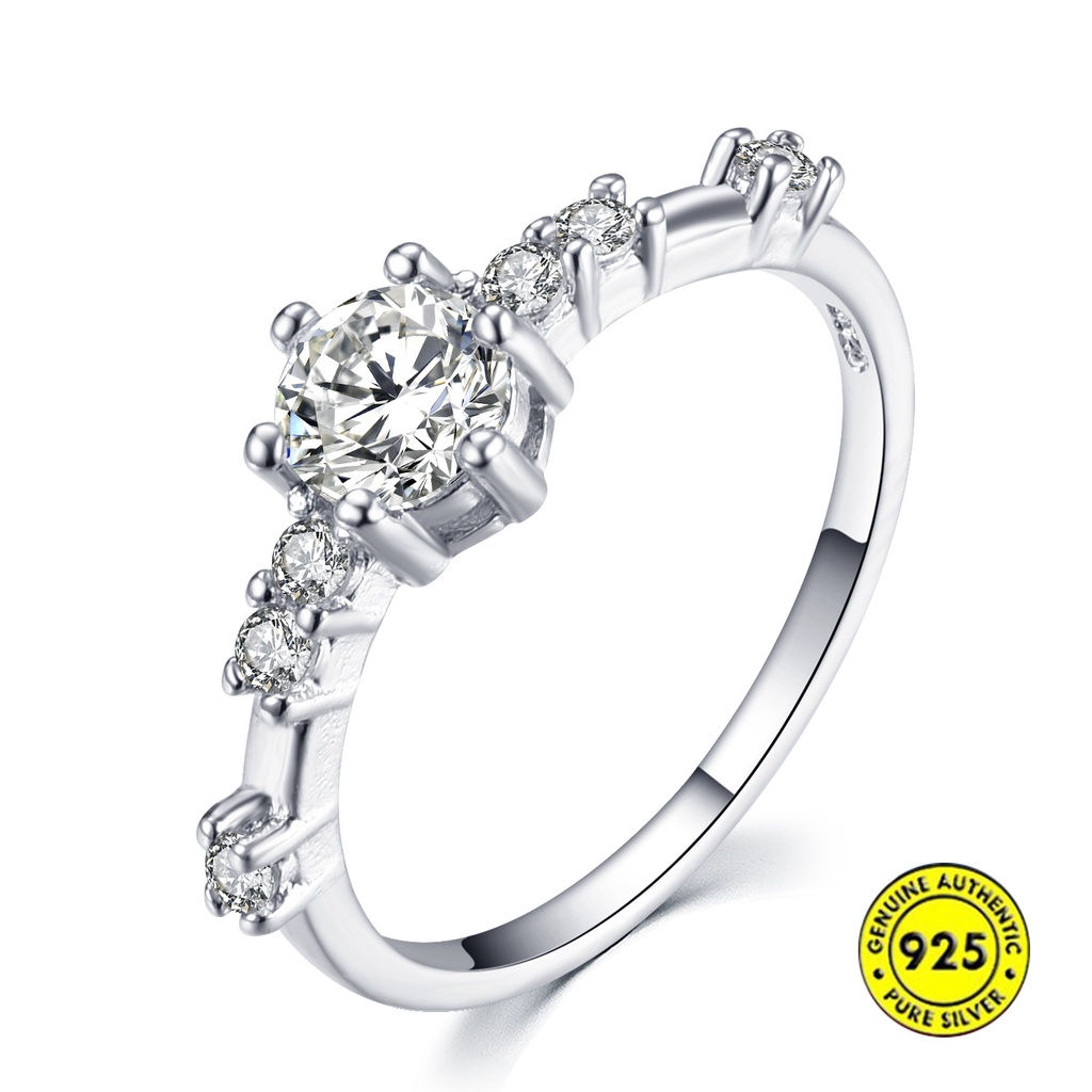 Cincin 925 Sterling Silver 14k Gold Aksen Berlian