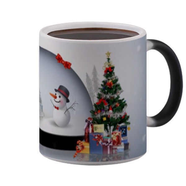 GRANDSALE Magic Mug Christmas Snowman Mug Bunglon Natal Kualitas Premium Mug Kado Natal