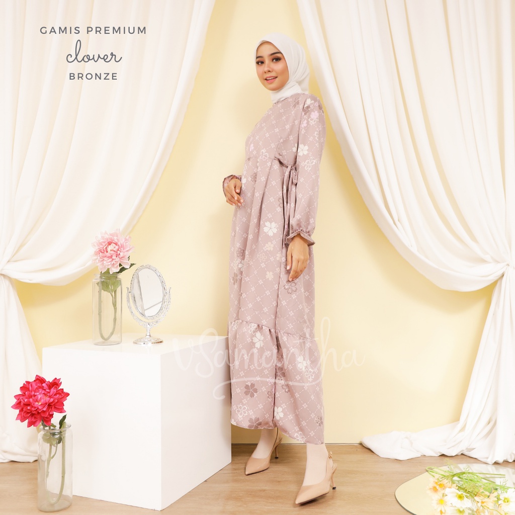 Gamis Homedress Silk Premium Motif Clover