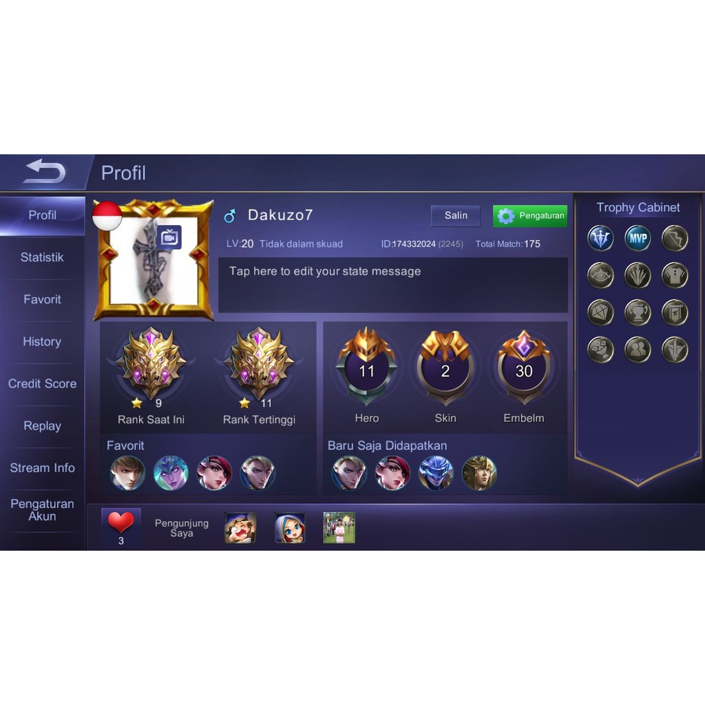 Akun Mobile Legends Mythical Glory 9 For Ios Shopee Indonesia