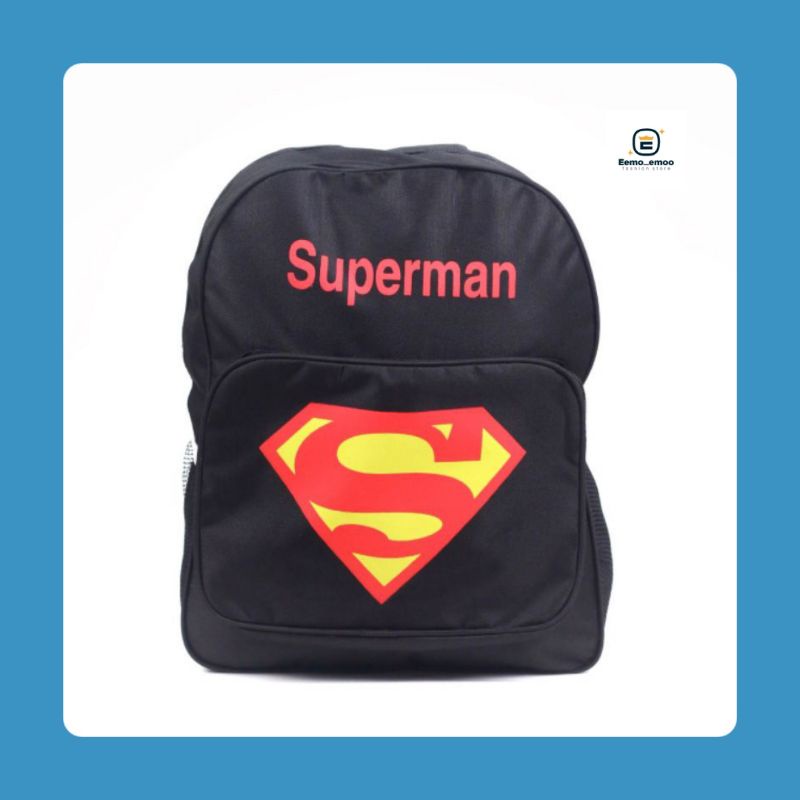 SUPERMAN Tas Ransel Anak Sekolah Laki-laki Tas Anak Lucu Kekinian murah PAUD/TK/SD EMOEMO