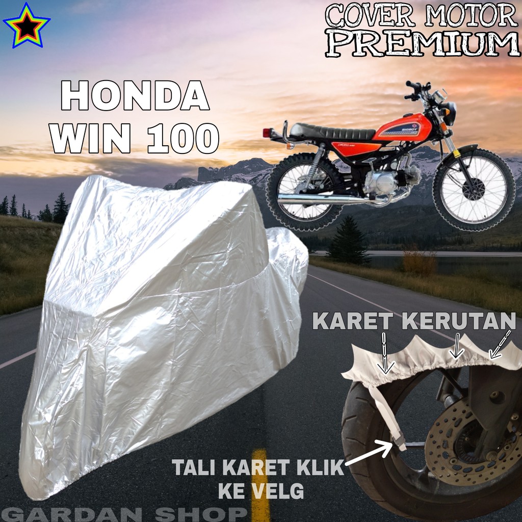 Sarung Motor HONDA WIN 100 SILVER POLOS Body Cover Penutup Motor Honda Win PREMIUM