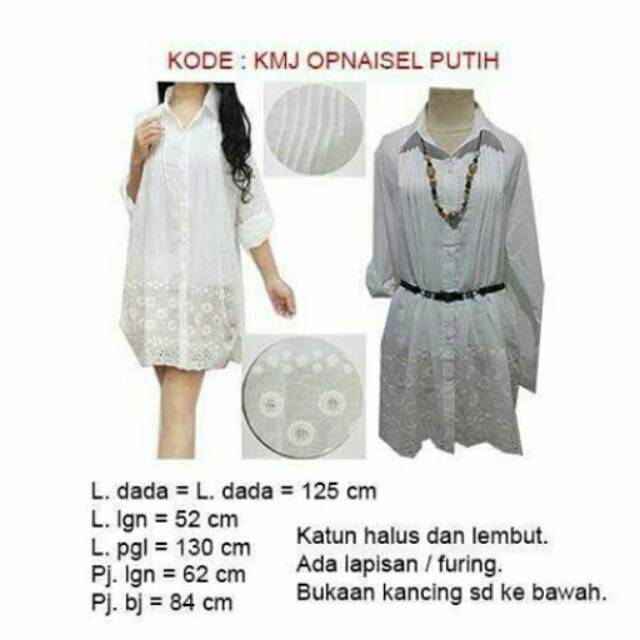 Kemeja opnaisel putih bigsize