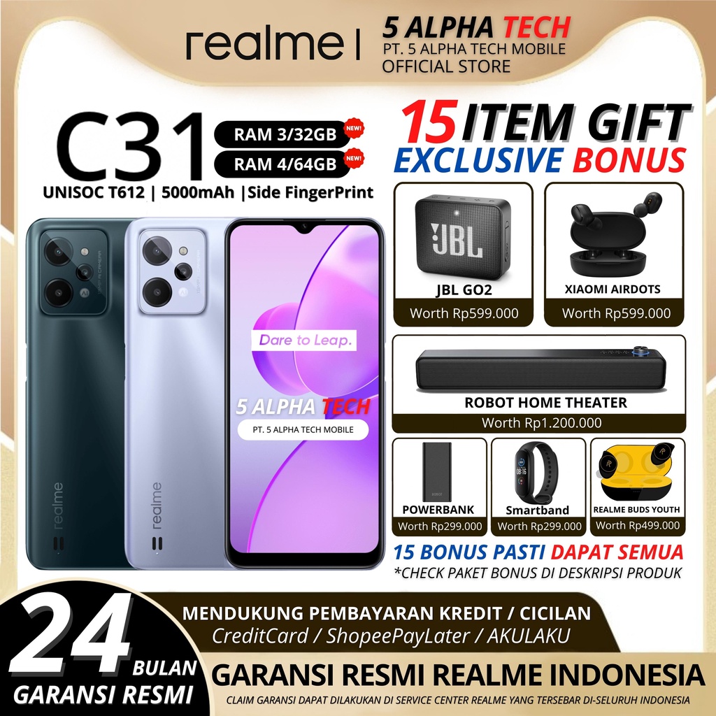 REALME C31 C 31 3/32GB &amp; 4/64GB GARANSI RESMI