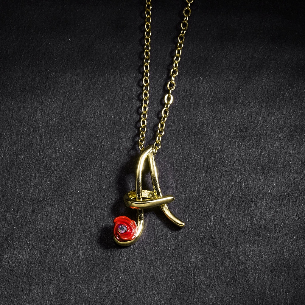 Kalung Rantai Klavikula Hias Liontin 26 Huruf Bahan Stainless Steel Warna Silver Untuk Pria Dan Wanita