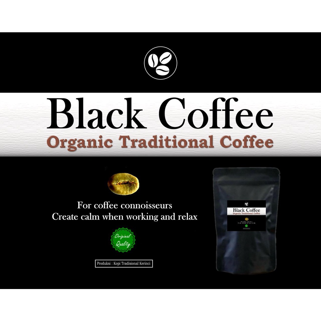 

Black Coffee Premium - Kopi Robusta - Powder 1 Kg 100 % Pure - - Regency Kerinci - Jambi