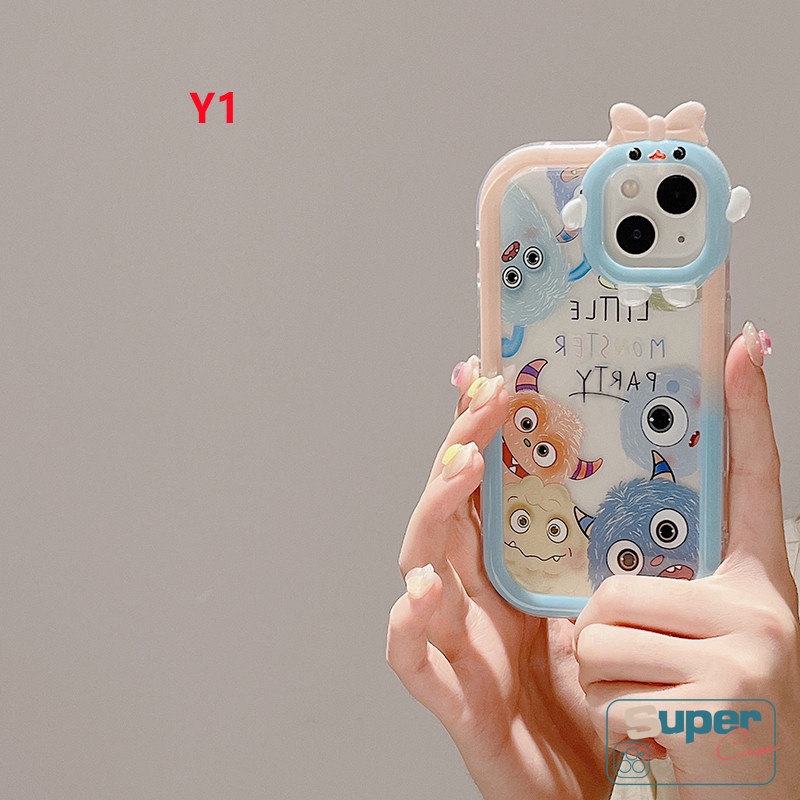 Soft Case Desain Kartun Monster 3D Untuk Vivo Y35 Y15s Y22 Y21 Y15A Y12i Y16 Y20 Y55 Y75 Y15 Y33S Y02s T1 Y20s Y11 V23 Y20 Y30 Y31 Y30 Y20s Y23