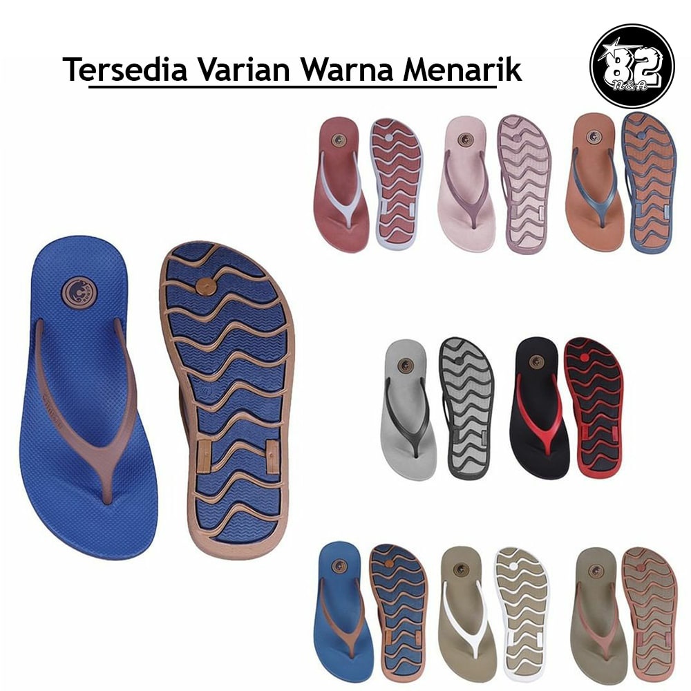 Camou Sendal Sandal Jepit Wanita Bahan Full Karet Anti Licin Original Chelsea - Biru