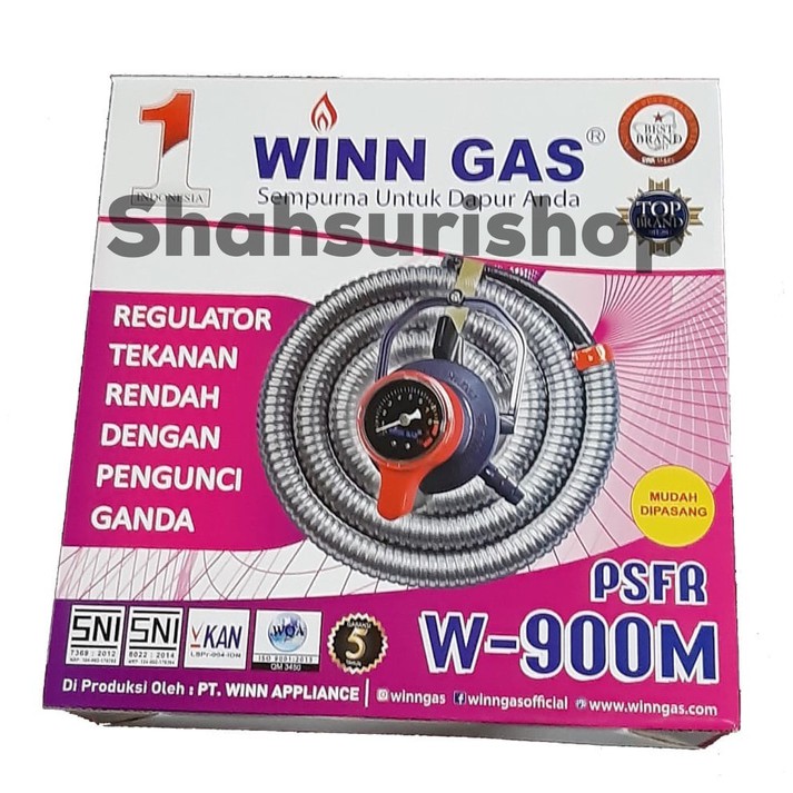 REGULATOR WINN GAS PAKET W 900 METER + FLEKSIBEL SELANG TINGGAL PASANG